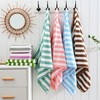 Thick Wide Stripe Bath Towel - Soft, Absorbent, Fuzz-Resistant with Covered Edges 140*70cm/Double Blue 4ea