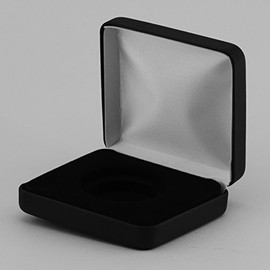 (1) Black Leatherette Model "H" Air-Tite Single Coin Holder Display Box Case for H-40 1oz Silver Eagles Direct Fit Coin Capsule