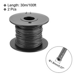 sourcing map 20AWG Wire 20 Gauge Stranded Wire PVC Hookup Wire, UL1007 Tinned Copper Wire 30m/100ft Black With Spool for Internal Connecting Wire