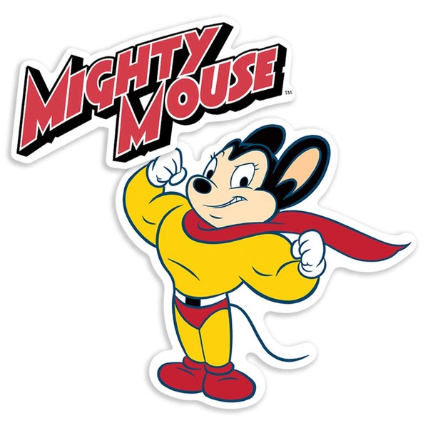 Popfunk Mighty Mouse and Logo Collectible Stickers