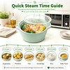Collapsible Silicone Microwave Vegetable Steamer, 42oz Microwave Steamer with Lid