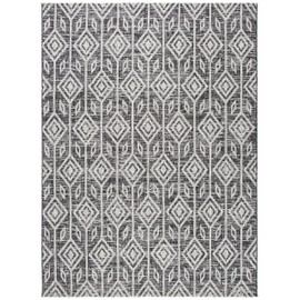 SAFAVIEH Courtyard Collection 8' x 10' Black / Grey CY8662 Indoor/ Outdoor Waterproof Easy Cleaning Patio Backyard Mudroom Area Rug