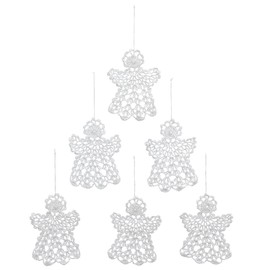 HOLIDAY PEAK Crocheted Angel Ornaments, Set of 6