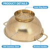 Gold Strainer for Kitchen, 3QT, Stainless Steel Colander with Handle