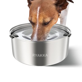 RYAKKA Water Bowl for Dog, 3L Large Capacity Dog Water Bowl Stainless Steel Non Spill Dog Bowls Slow Drinking Dog Water Feeder Dispenser for Pets (Not Include Fliter)