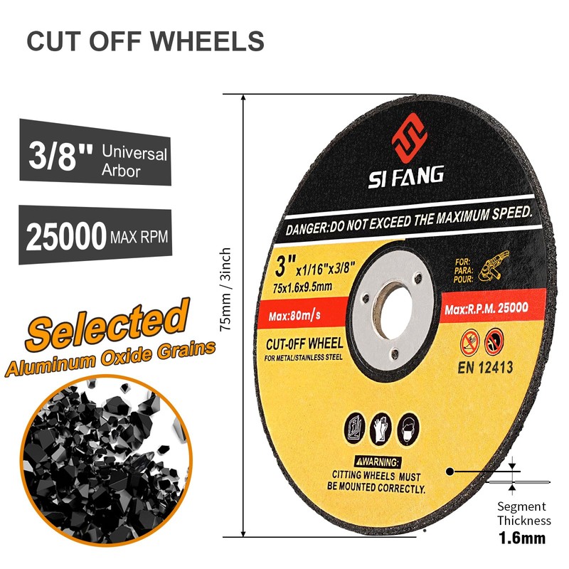 SI FANG 3" Stainless Steel Cutting Discs Cutting Discs 75mm
