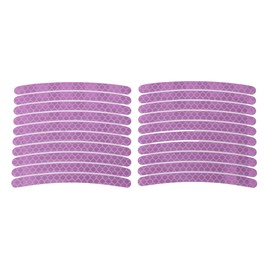 Partuto 20 Pcs Arc Wheel Rim Stickers Car Wheel Rim Tapes Decoration Stickers for 14-22" Taro Purple Reflective PET