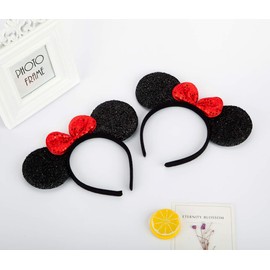 FANYITY 2 Pcs Mouse Ears Headband Hairs Accessories for Children Mom Baby Girls Birthday Party or Celebrations