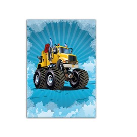 Poster for Children's Room, Monster Truck, Numbers, Letters, ABC Poster, Boys Decoration for Baby Room, Wall Pictures, A4 (Pack of 3)