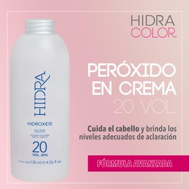 HIDRACOLOR - Hidroxide 20 Vol. (6%) 135 ml, Peróxido en Crema para Cabello, Aclara y Protege, Fórmula Avanzada, Cuidado del Cabello, Brinda Nivel Adecuado de Aclaración, Transformación de Pigmentos