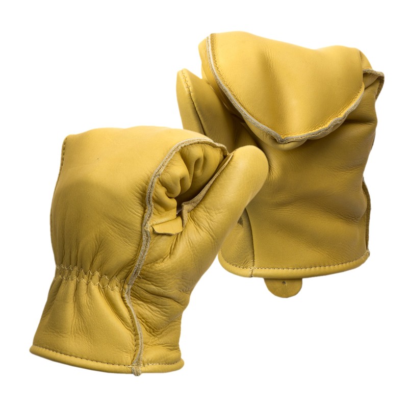 American Made Cowhide Leather Pile Lined Chopper Mitt Gloves ,