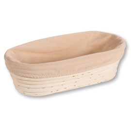 KESPER Proofing Basket, Material: Rattan, Textile Lining (Removable), Dimensions: 28 x 15 x 8 cm, Colour: Natural, 19632