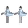HARFINGTON 2pcs Roundover Router Bit 1/2 Shank 3/4" Radius Tungsten