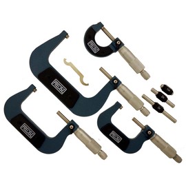 ToolUSA 4 Piece Micrometer Set With 4 Piece Accessories, Sizes 0" To 4" In Custom Fit Wooden Box: TM-14838