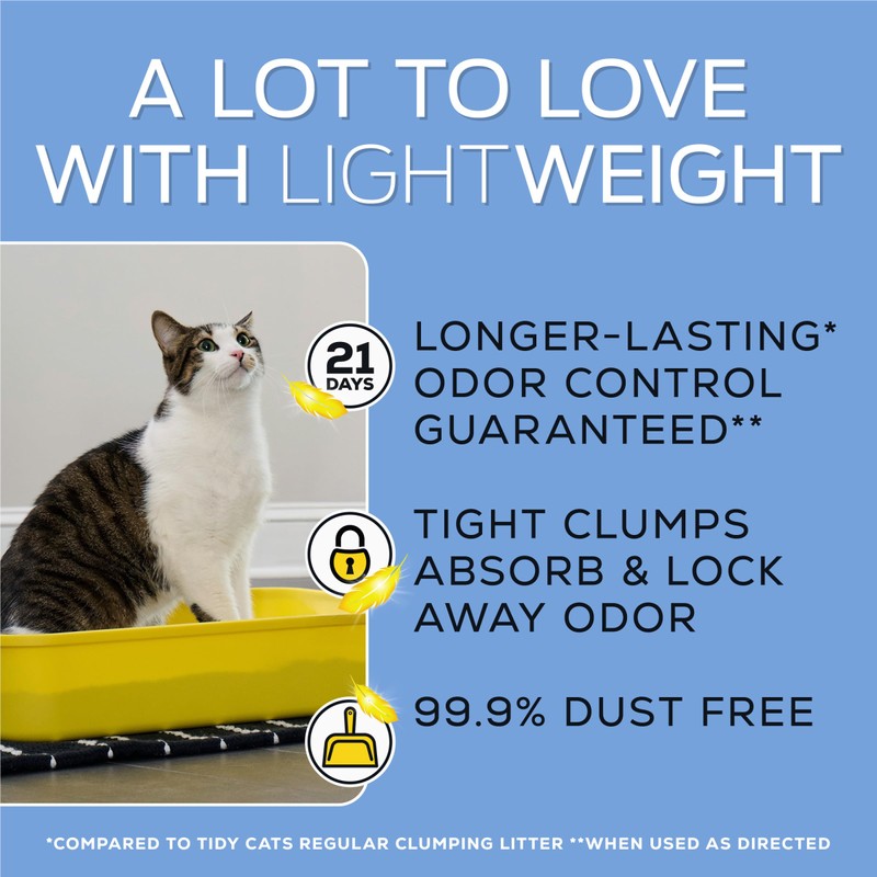 Purina Tidy Cats LightWeight 4-In-1 Strength Multi-Cat, Odor control, Clumping, 99.9