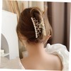 LALAFINA 2pcs Pearl Hair Claw Clips for Women Stylish Jaw