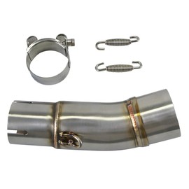 tpengine Motorcycle Exhaust Mid Pipe/Exhaust Pipe Muffler Adapter Connect Pipe with Clamps Compatible with Kawasaki EX250 EX300 Z250 Z300 Compatible with Ninja 250 300 400 Z400 650 2017-2022