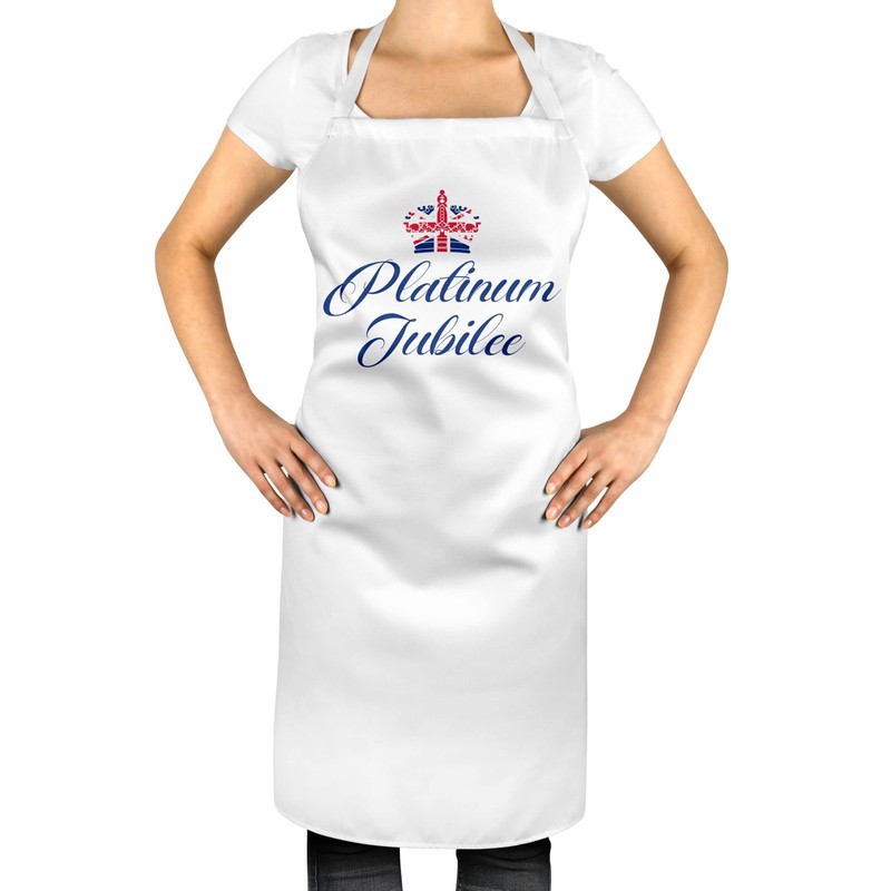 Platinum Jubilee Union Jack in a Queens Crown Design Apron,