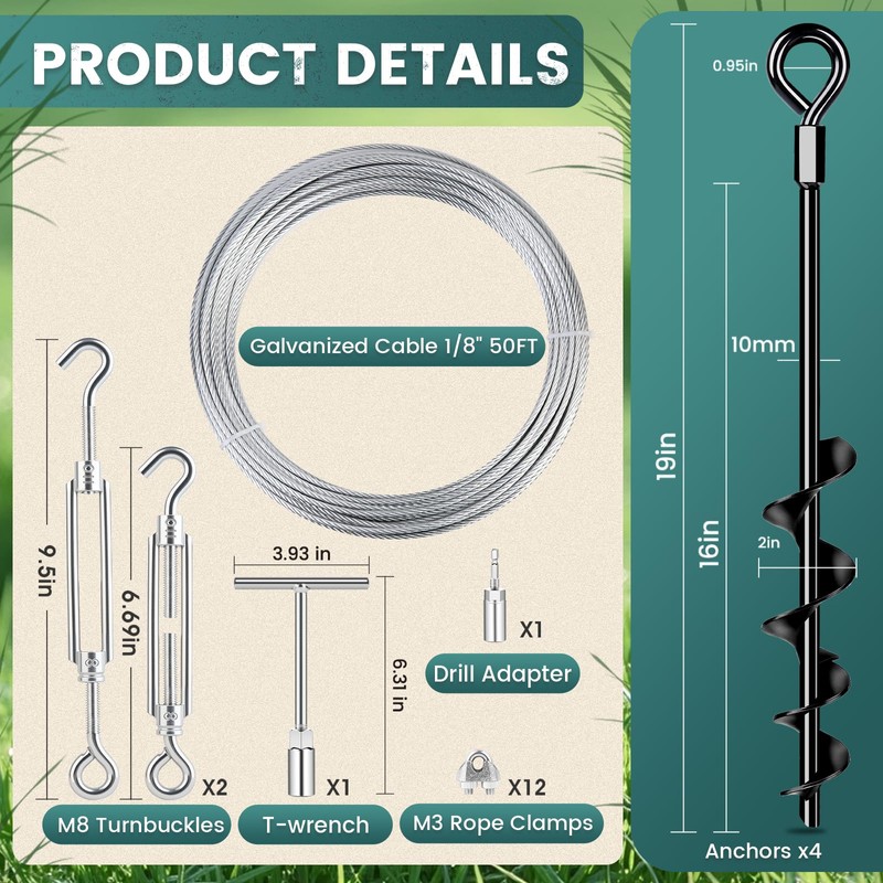 Ground Anchors Heavy Duty Mobile Home Anchor Shed Anchors Kit,