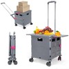 SELORSS Foldable Utility Cart Rolling Crate Handcart Shopping Cart with
