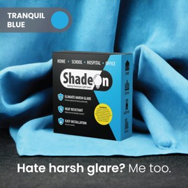 ShadeOn Fluorescent Light Covers for Ceiling Lights (4-Pack) - 2x4 ft Magnetic Light Covers for Ceiling Lights Classroom & Office - Tranquil Blue