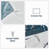 Lekesky Reversible Duvet Cover King Size, Dark Blue White Thin