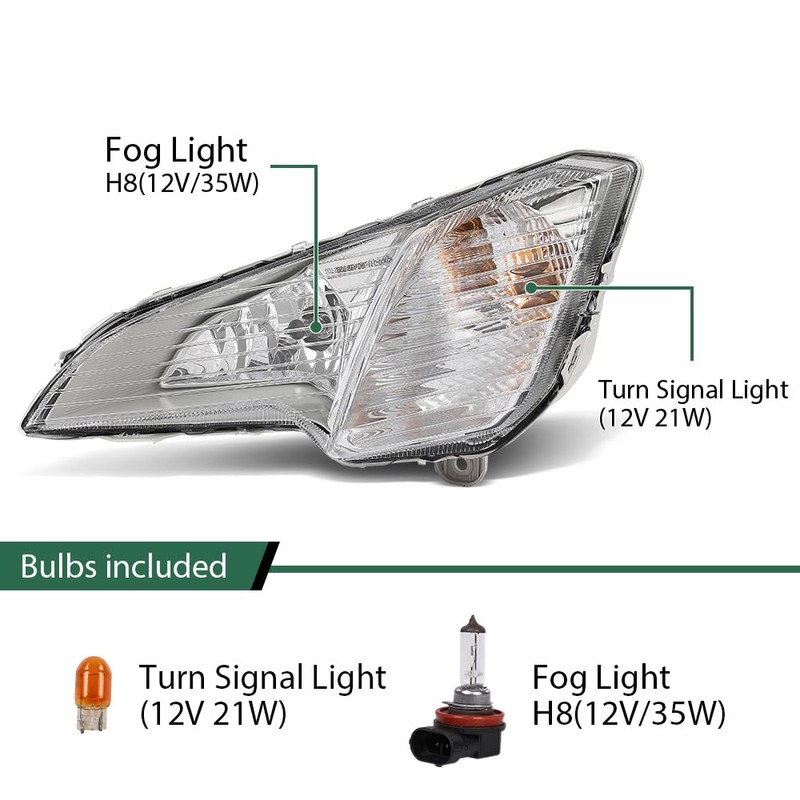 Front Fog Light Driving Lamp Assembly Left Driver Side Compatible