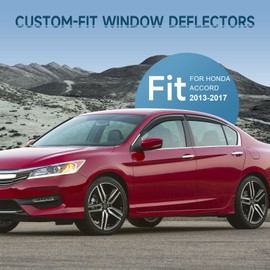 ACLONG Smoke Rain Guards Fit for Honda Accord 2013-2017 Tape-On Side Shatterproof Window Visor, Window Deflectors, 4-Piece Set