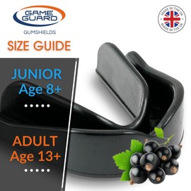 GAME GUARD Hockey Mouthguard for Adults or Teens 13 Years + Mouth Guard for Boxing Rugby Martial Arts Kickboxing Taekwondo Handball [Blackcurrant Flavour - 1 Piece]