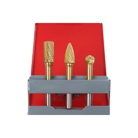 Titanium Coated Tungsten Carbide Bar Bar Set of 3 Shank Diameter 6 mm