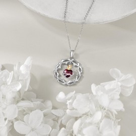 ZPMMPZ Thorns Cross/Bible/Trident/Satanic/Alpha Omega/Chi Rho/Dove/Triskelion Necklace, 925 Sterling Silver Pendant Necklace Christian Jewelry Gift for Women Men, Medium, Sterling Silver, Zircon