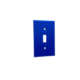 Designz3D Brick Wall Plate, Single Toggle Light Switch Cover for Kids Bedroom, Game Room, 1-Gang (Blue)