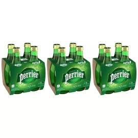 Perrier Natural Mineral Sparkling Water, 11 Oz Glass Bottles - Pack of 12