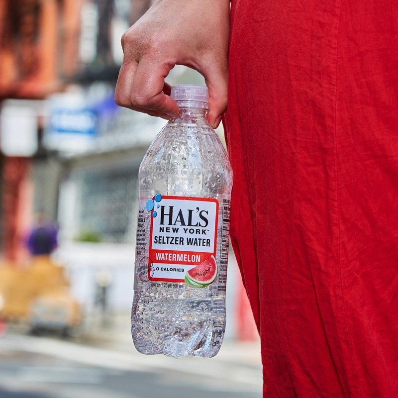 Hal's New York Seltzer Water, Watermelon Sparkling Water, 20 Fl
