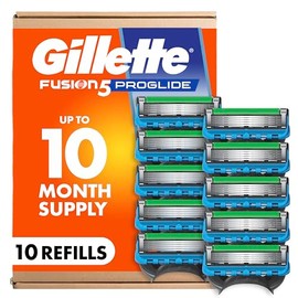 Gillette Fusion5 ProGlide Men's 5-Blade Razor Blade Refills with Precision Trimmer, 10 Count
