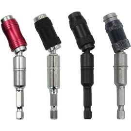 KEWAYO 4PcsMagnetic Pivot Drill Bit Holder, 1/4" Quick Release Magnetic Screwdriver Bit Bendable in 20°, Quick Change Pivot Screwdriver Bit Tool Accessories for Tight Spaces or Corners