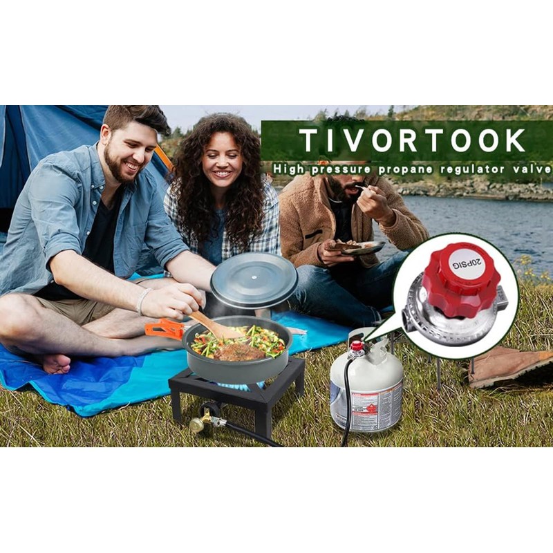 TIVORTOOK Adjustable Propane Regulator Valve 0 to 20PSI QCC LP