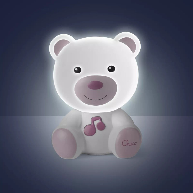 Chicco Lámpara Osito Dulces Sueños, Color Rosa