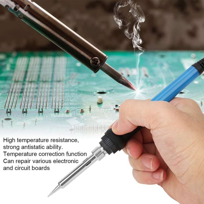 7Pcs Electric Soldering Iron Set Adjustable Temperature Wood Carving Welding