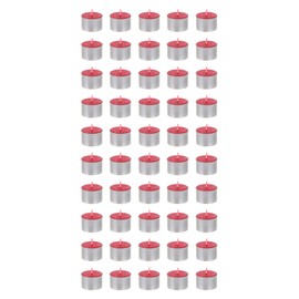 Mega Candles 50 pcs Unscented Red Jumbo Tea Lights Candle, Pressed Wax Candles 8 Hour Burn Time, Home Décor, Wedding Receptions, Baby Showers, Birthdays, Celebrations, Party Favors & More