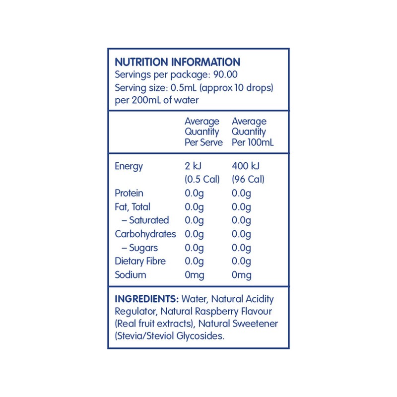 Vital Zing Water Drops (Flavour Enhancer with Stevia) Raspberry 45ml