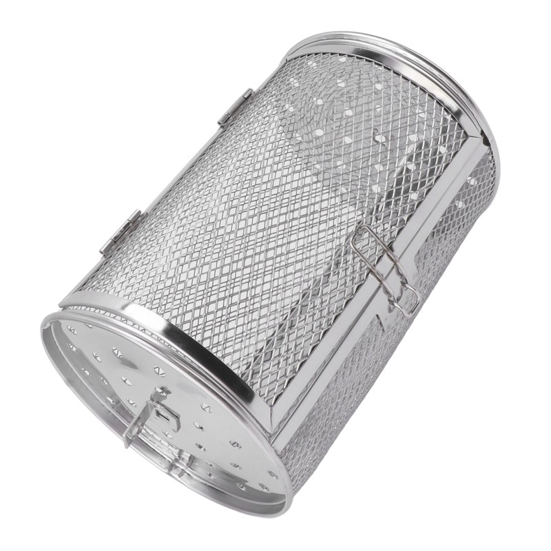 Rolling Grilling Basket Stainless Steel Grill Cage Round Stainless Steel