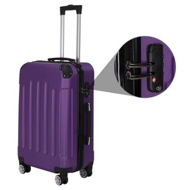 Leavader Luggage Sets 3 Piece with 4 Universal Wheels, Trolley Case Sets Portable and Lightweight Expandable Hard Shell Suitcase Set with TSA Lock Durable 20"/24"/28" Purple