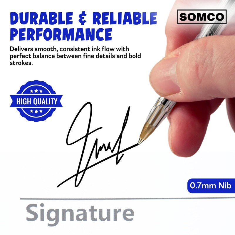 SOMCO - Pack of 5 Black & 5 Blue Biro