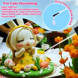 Edible Glue - Kicofood 30 ml Food Glue Transparent, Includes an Easy to Use Brush for Decorating Cakes, Fondant, Flowers, Motif Cakes