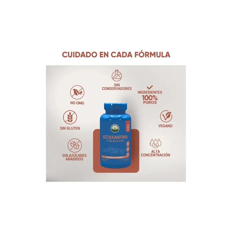Astaxantina 12 Mg 30 Cápsulas 550 Mg Astaxanthin Pasiguaro Antioxidantes