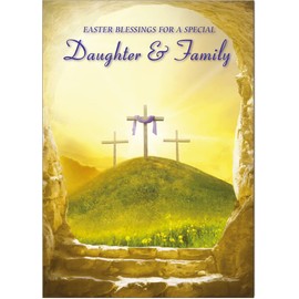 Daughter & Family Religious Easter Card - Christian Easter Card - A5 Size with Envelope