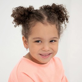 925 Sterling Silver Round Pink Cubic Zirconia Charm Huggie Hoop Earrings For Young Girls & Teens 12mm - Beautiful Pink Jewelry Gifts for Preteen Girls - Simple Hoop Earrings for Everyday Wear