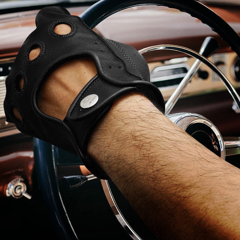 J.A.G. JAG Full Finger Leather Driving Gloves - Cowhide Motorcycle