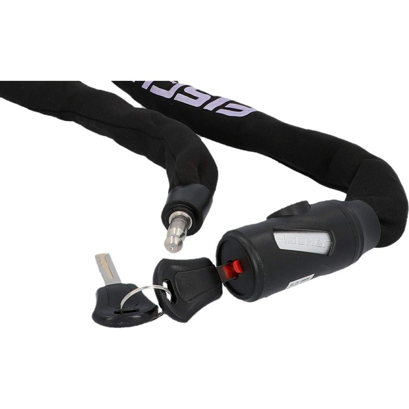 FISCHER Chain lock with neoprene coating with 2 keys, length